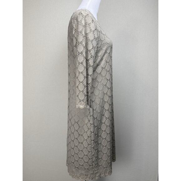 Ronni Nicole Women's Tan Lace Overlay Dress Size 12 Classic Dressy - Picture 3 of 16